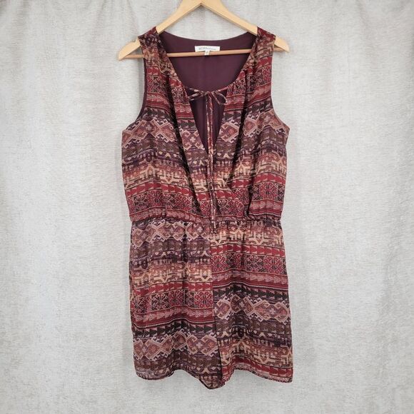 BCBG Generation Coffee Bean Combo Southwestern Boho Romper Large - Picture 5 of 13
